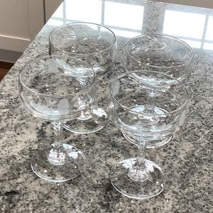 Set of 4 Princess House Heritage lead crystal Bordeaux Champagne/Dessert stems